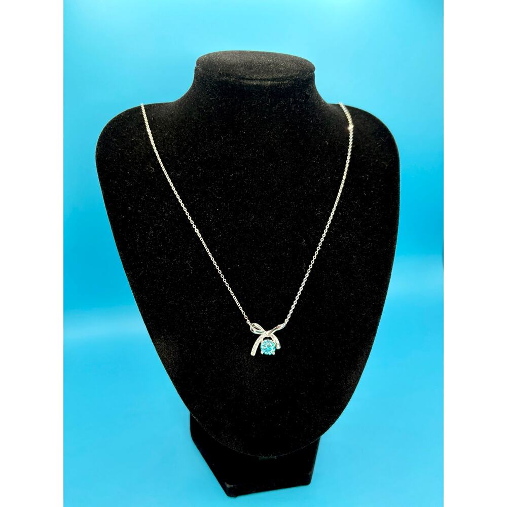 NEW Aquamarine Moissanite Ring & Necklace in PT950 & AU750 - Picture 12 of 12